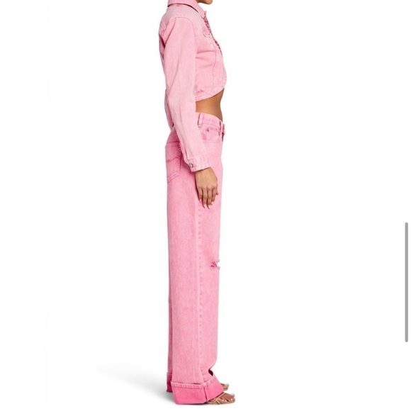 NEW SER.O.YA MARGOT CUFFED BOYFRIEND JEANS NWT slouchy baggy distressed Seroya - Picture 7 of 17